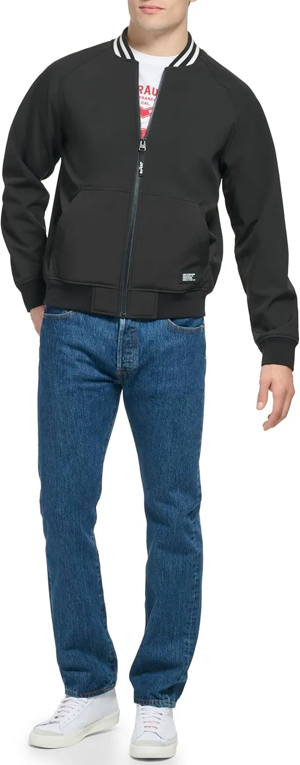 Levi's мужская куртка-бомбер Softshell Varsity, черный — фото 2