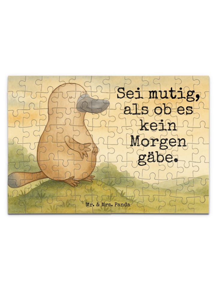 

Mr. & Mrs. Panda Дизайн пазла «Утконос: храбрость» с надписью белым цветом