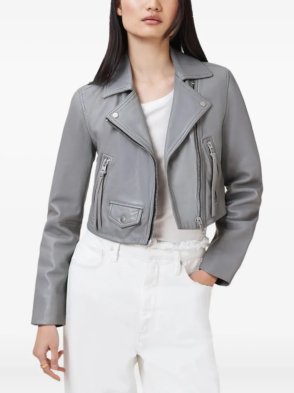 

Укороченная куртка Elora на молнии AllSaints, серый