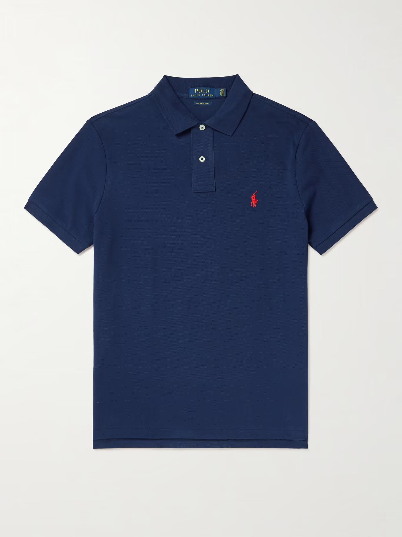 

Рубашка поло узкого кроя из хлопкового пике POLO RALPH LAUREN, темно-синий
