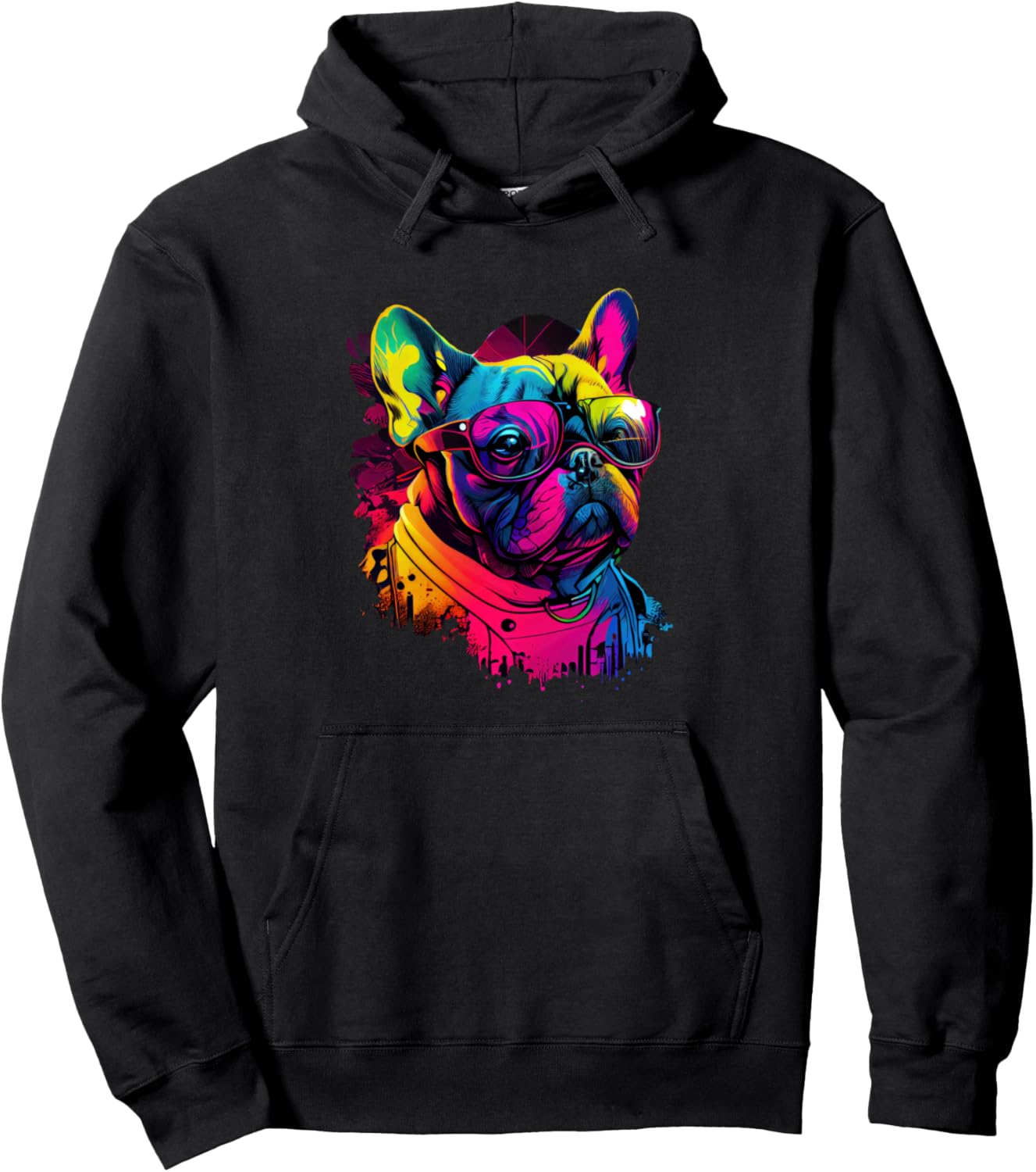 

Худи с изображением французского бульдога в очках, черное Colorful French Bulldog With Glasses Art, Черный, Худи с изображением французского бульдога в очках, черное Colorful French Bulldog With Glasses Art