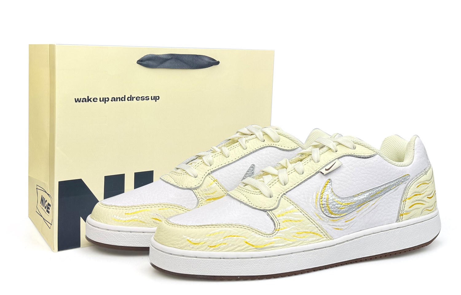 

Nike Ebernon устойчивые к истиранию низкие кроссовки для скейтбординга мужские gray gold