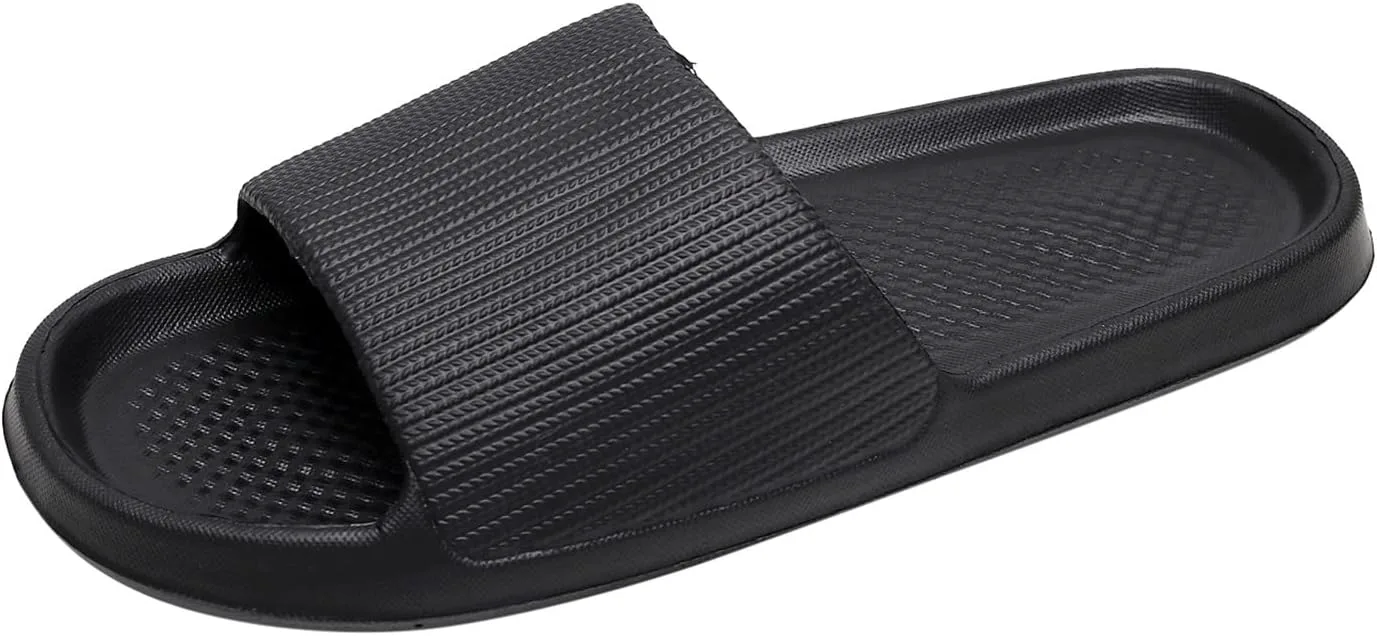 

CsgrFagr Модные пары Мужские тапочки для душа Домашние Нескользящие Дышащие Мягкая подошва Удобные плоские туфли Подарочный набор мужского халата и тапочек (Синий, 9) Generic, черный