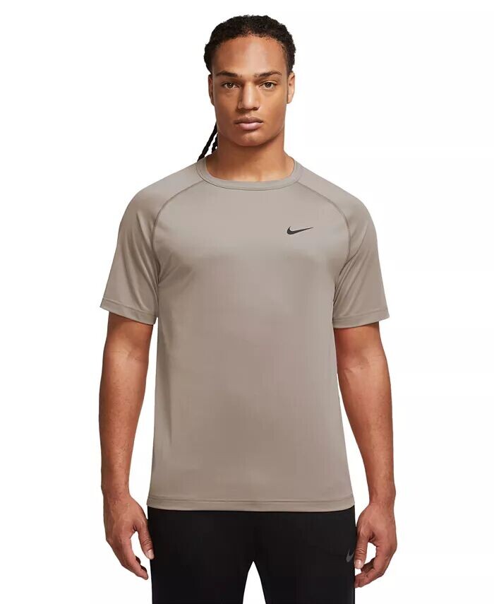 

Мужская футболка свободного кроя для фитнеса Dri-FIT с короткими рукавами Nike, коричневый
