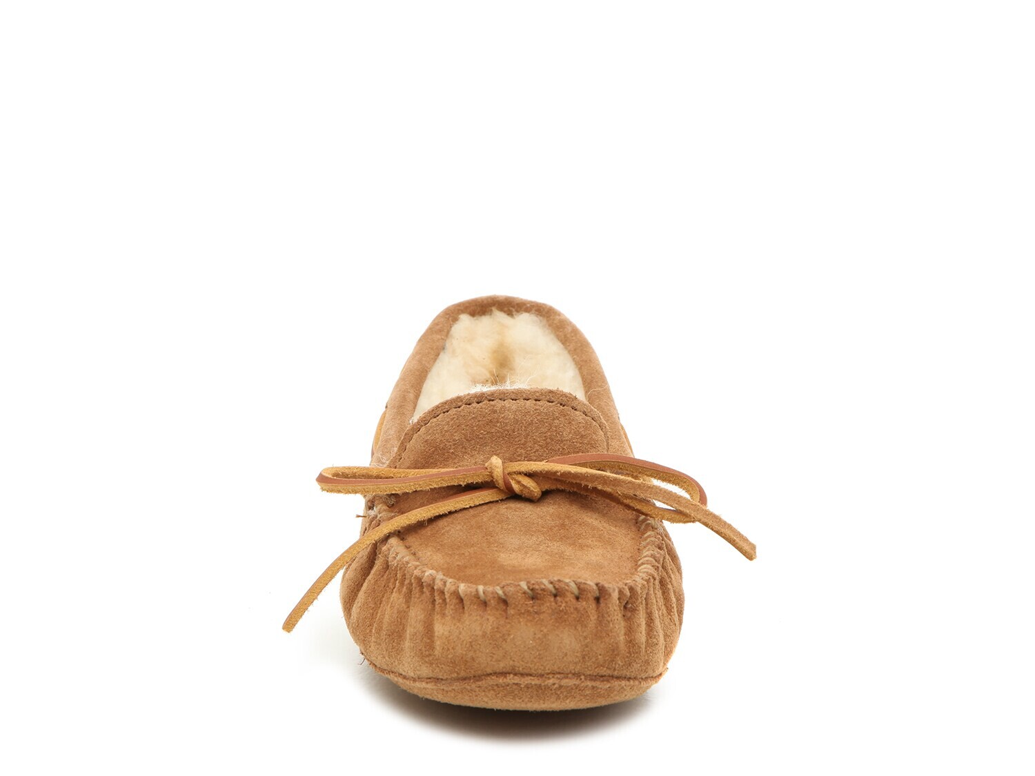 Тапочки-мокасины из овчины Minnetonka, светло-коричневый — фото 2