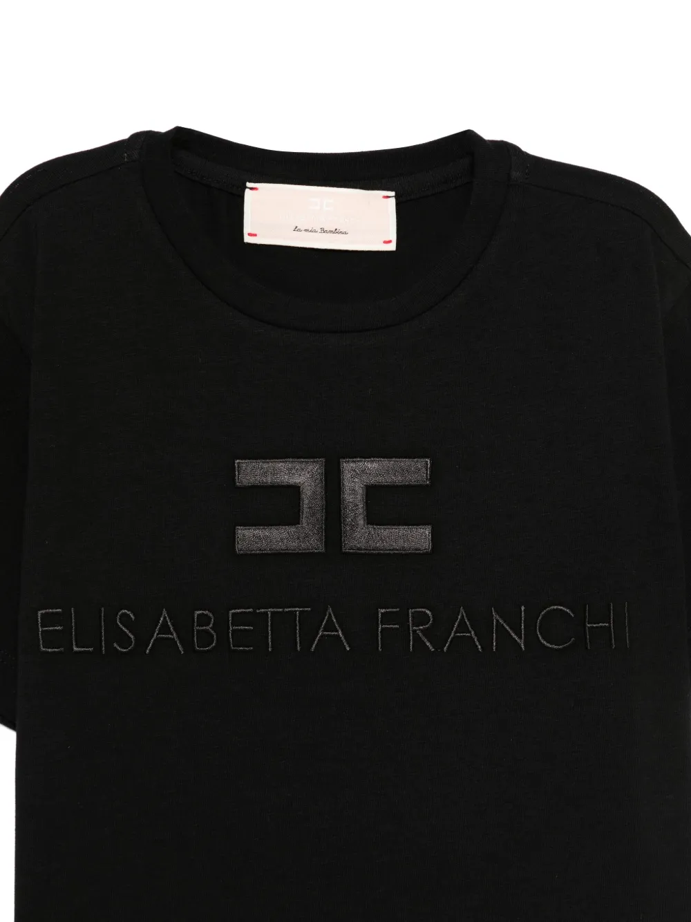 Футболка с вышитым логотипом Elisabetta Franchi La Mia Bambina, черный — фото 3