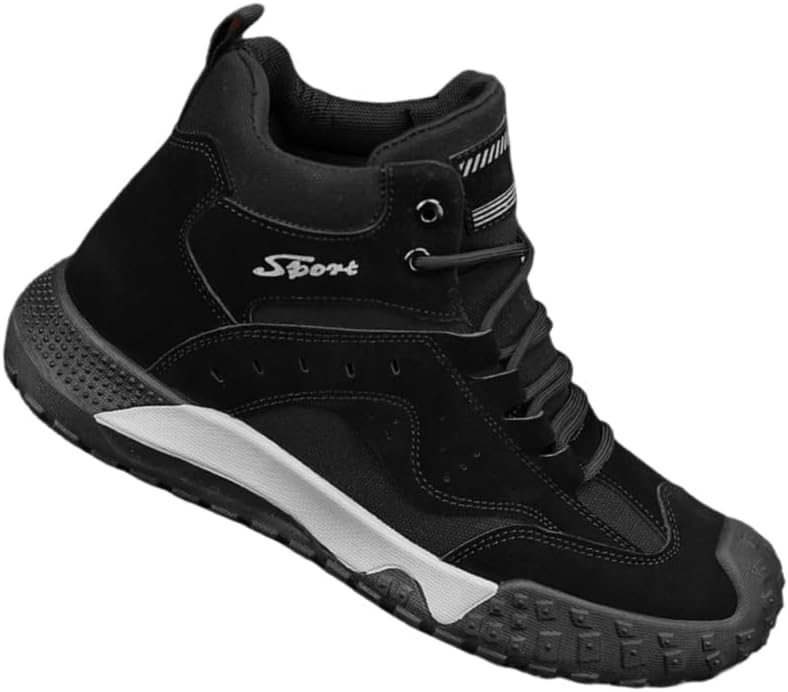 

Мужские зимние высокие туристические ботинки Clolinde - противоскользящие, прочные, легкие и удобные - спортивная обувь, черный