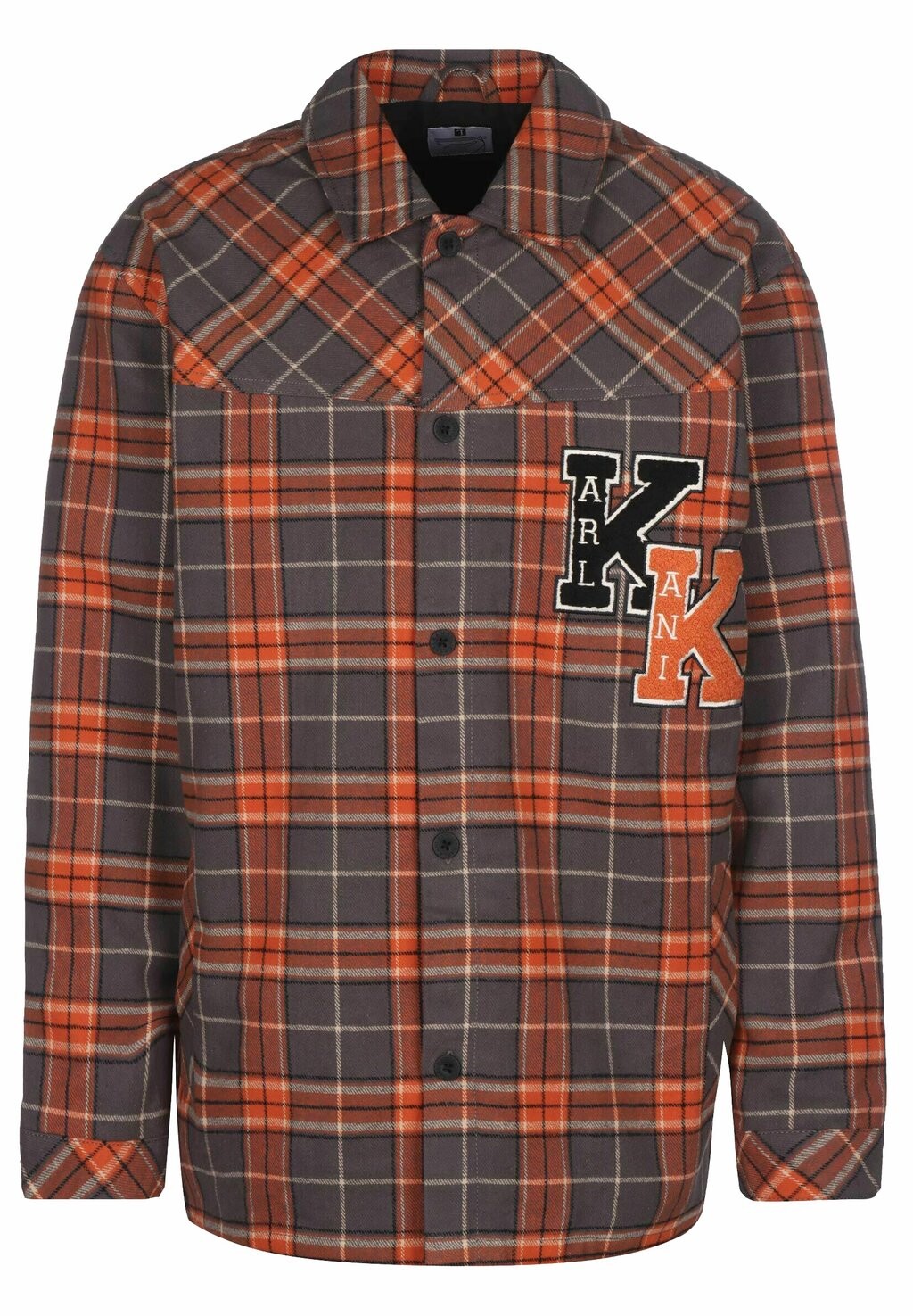 

Рубашка СУНДУК SIGNATURE HEAVY FLANNEL Karl Kani, коньячный антрацит