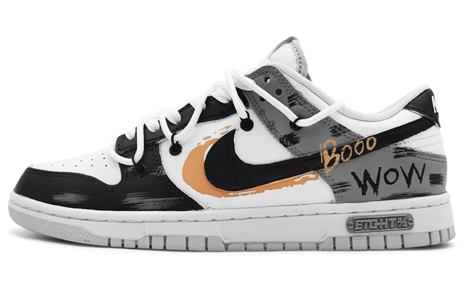 

Кроссовки Nike Dunk Skateboarding Shoes Women's Low-top Black/grey/orange, темно-серый