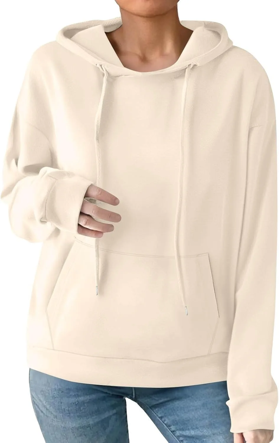 

Kenvita женская худи оверсайз с молнией, легкая, длинный рукав Kenvina