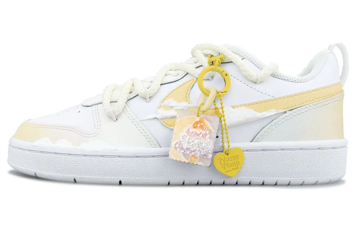 

Кроссовки Nike Court Borough Skateboarding Shoes Women's Low-top Yellow/White, белый/желтый