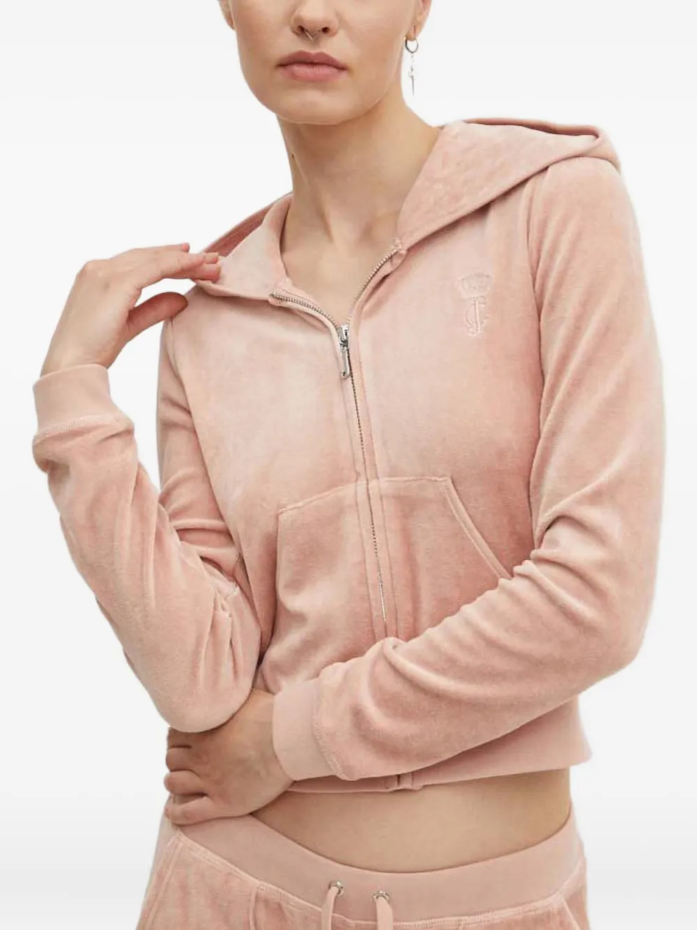 

Худи на молнии с капюшоном Juicy Couture, розовый