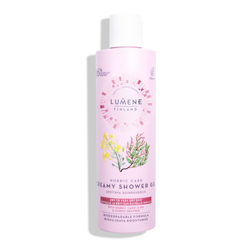 

Увлажняющий кремообразный гель для душа nordic care creamy shower gel Lumene, 250 мл