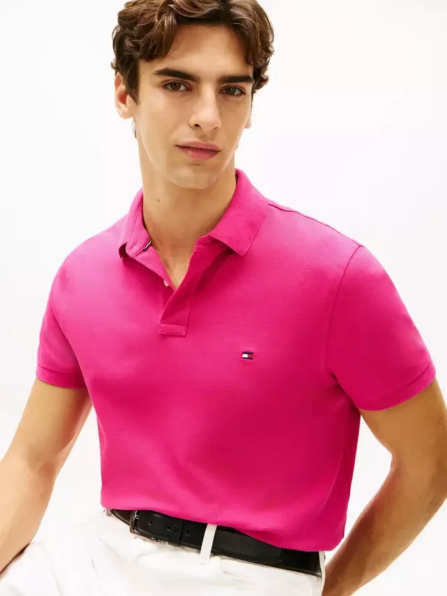 Поло из хлопковой смеси, стандартный крой, с коротким рукавом, 1985 год Tommy Hilfiger, Eccentric Magenta — фото 4