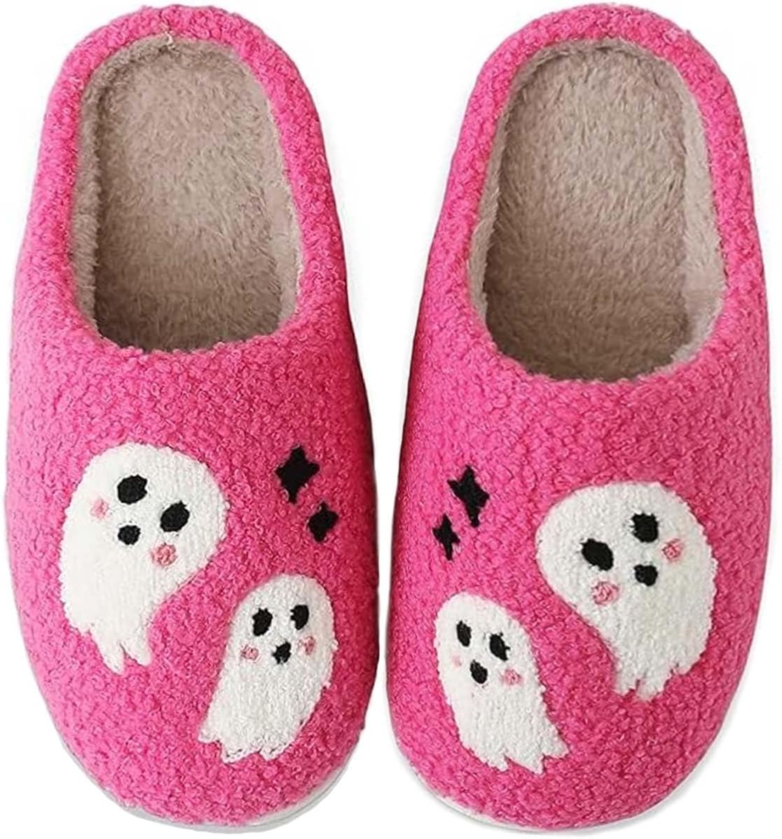 

Рождественские тапочки для женщин и мужчин, мягкие теплые хлопковые домашние тапочки с оленями, тапочки с эффектом памяти, уютные пушистые домашние тапочки на осень и зиму Datarope, розовый