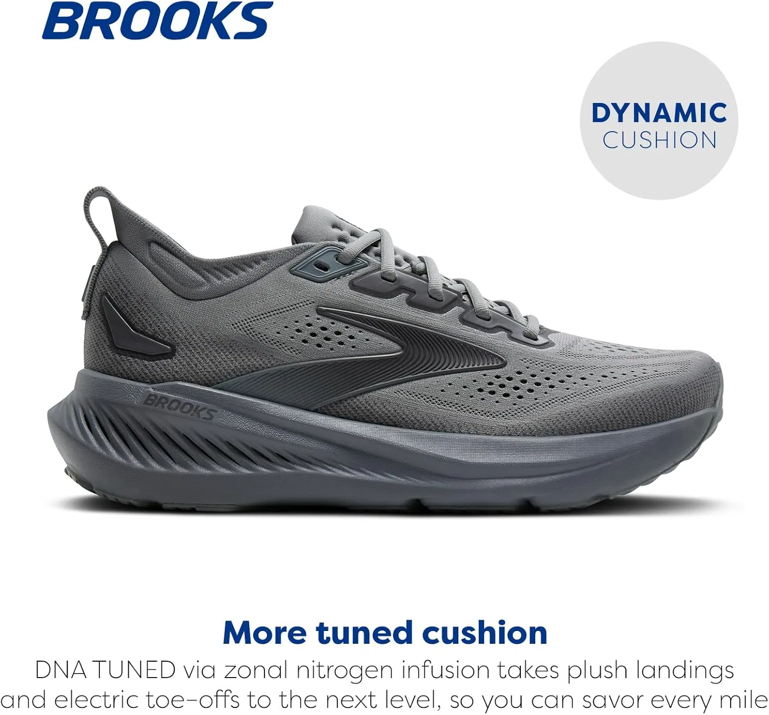 Мужские кроссовки Brooks Glycerin 23, Grey Blackened Pearl Black — фото 2