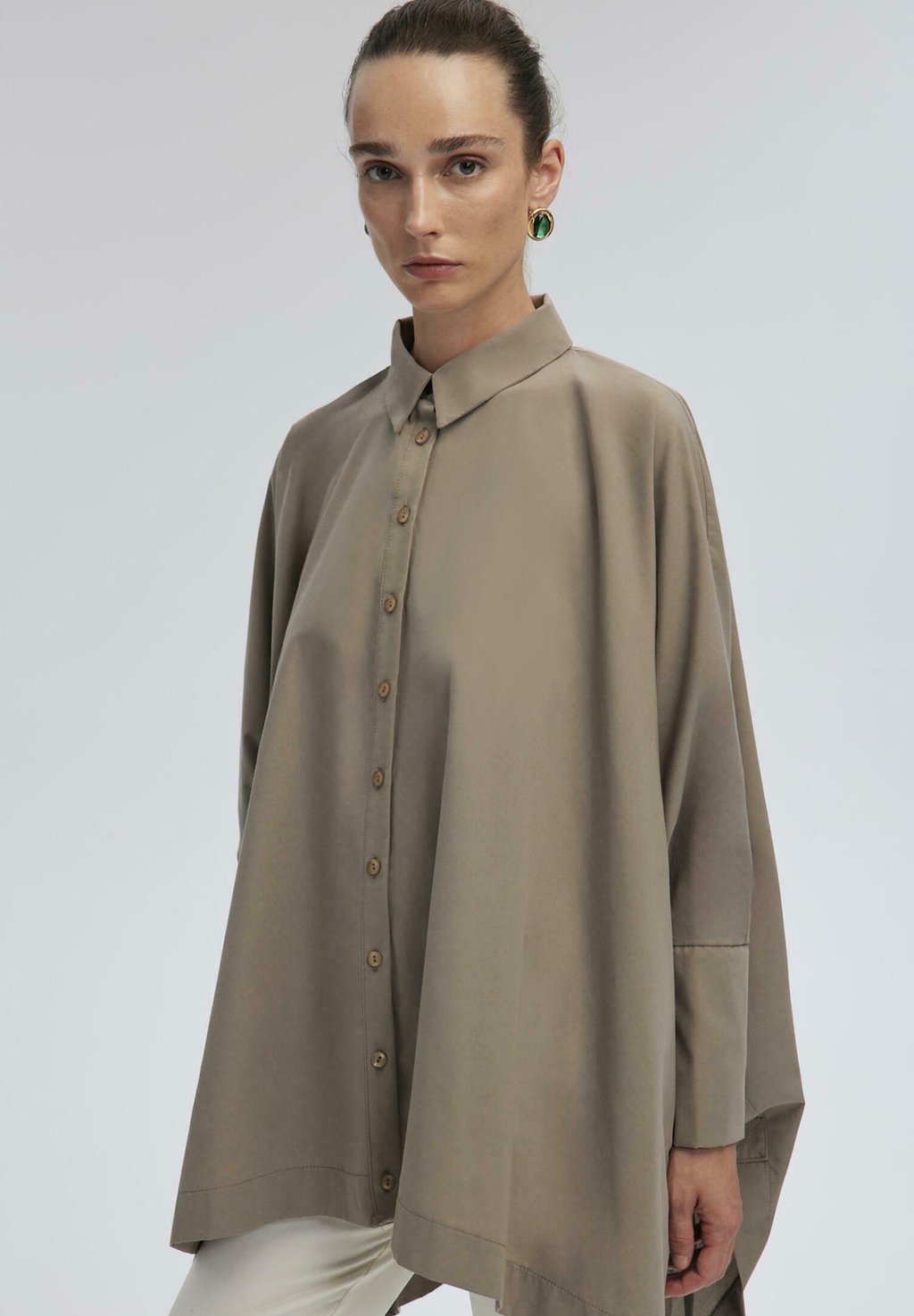 

Блузка на пуговицах RIBBON DETAILED OVERSIZE Touché Privé, песочный