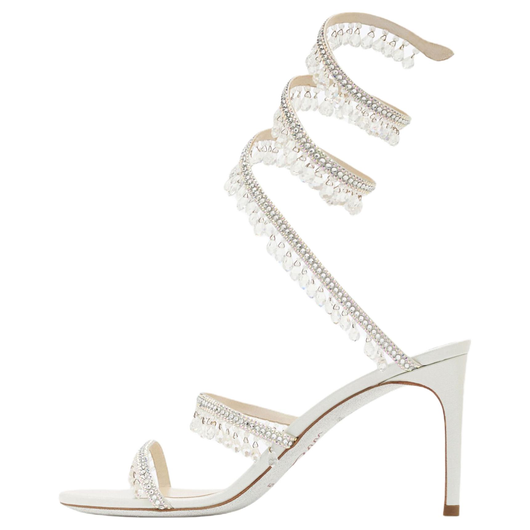 RENE CAOVILLA Сандалии Chandelier One Strap, женские, белые