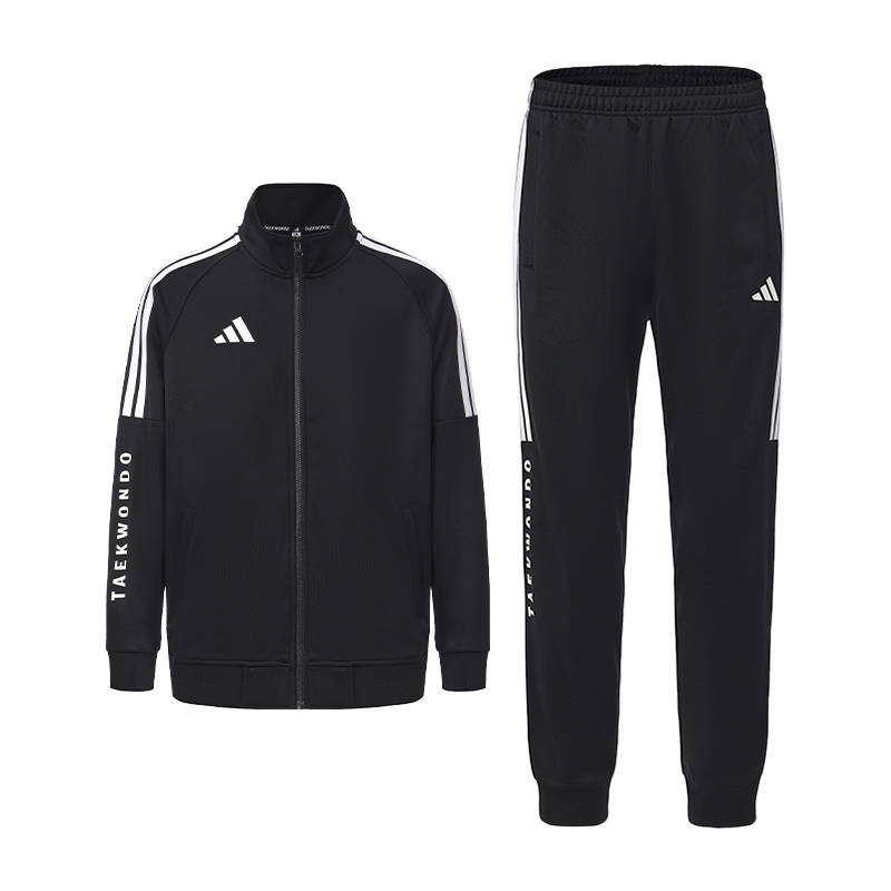 Повседневная спортивная одежда унисекс Adidas, set (черный белый stand collar top+черный and белый flaкрасный pants) — фото 3