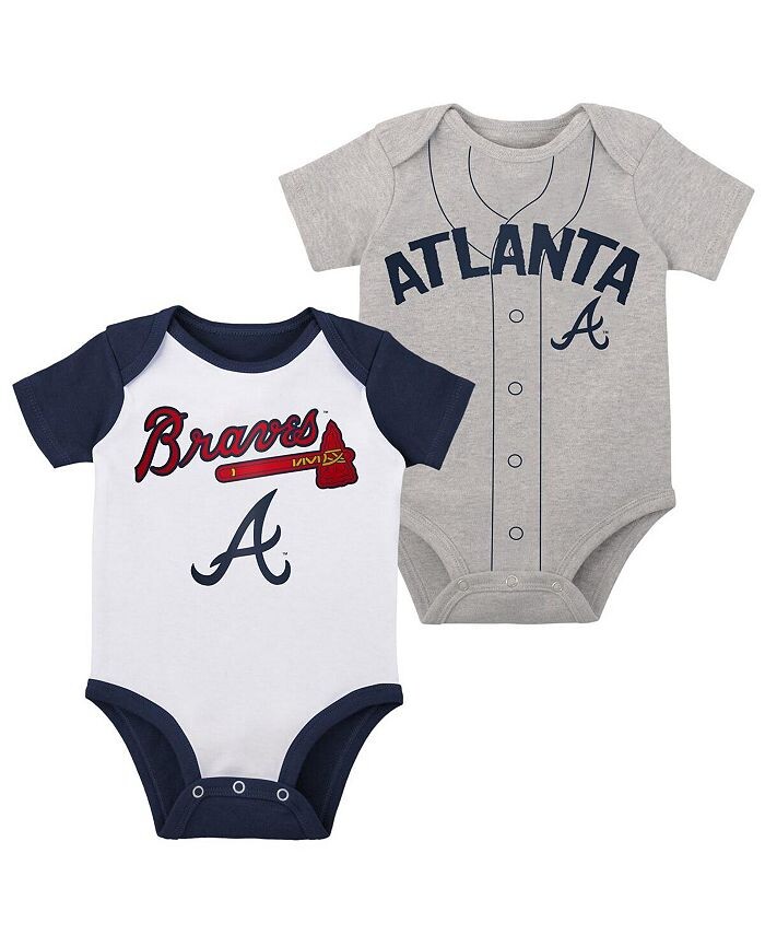 

Комплект из двух боди Little Slugger Atlanta Braves для мальчиков и девочек белого и серого цвета Хизер Outerstuff, белый