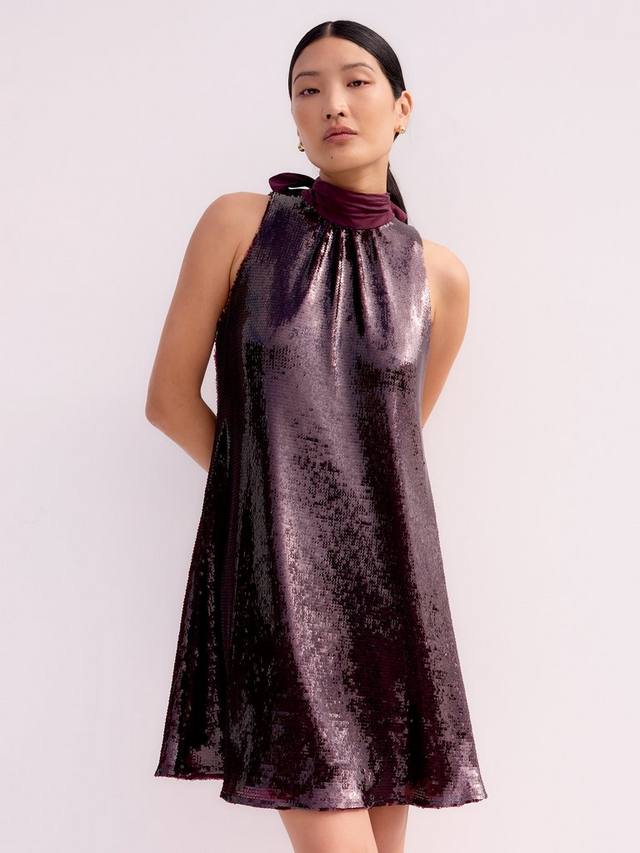 

Платье Freya с пайетками и бретелями на шее для миниатюрных Ro&Zo, Red