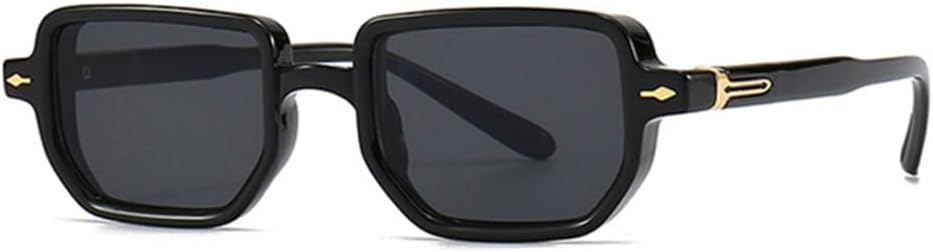 

Популярные модные прямоугольные солнцезащитные очки для женщин, защита от УФ-излучения UV400, ретро-градиентные очки для мужчин, трендовые солнцезащитные очки с заклепками TYUVIVO, Black Gray