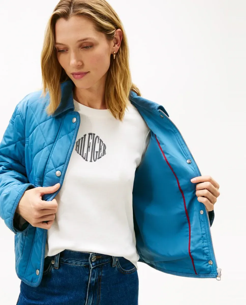 Женская стеганая куртка с клапанными карманами Tommy Hilfiger, синий — фото 2