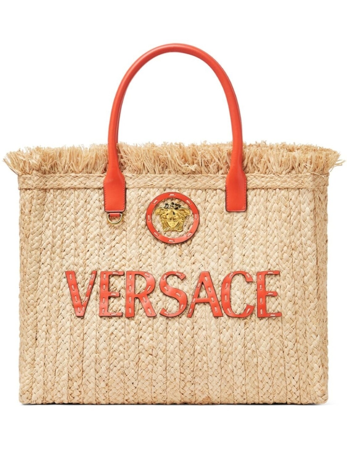 

Сумка-тоут Versace с декором La Medusa, нейтральный цвет