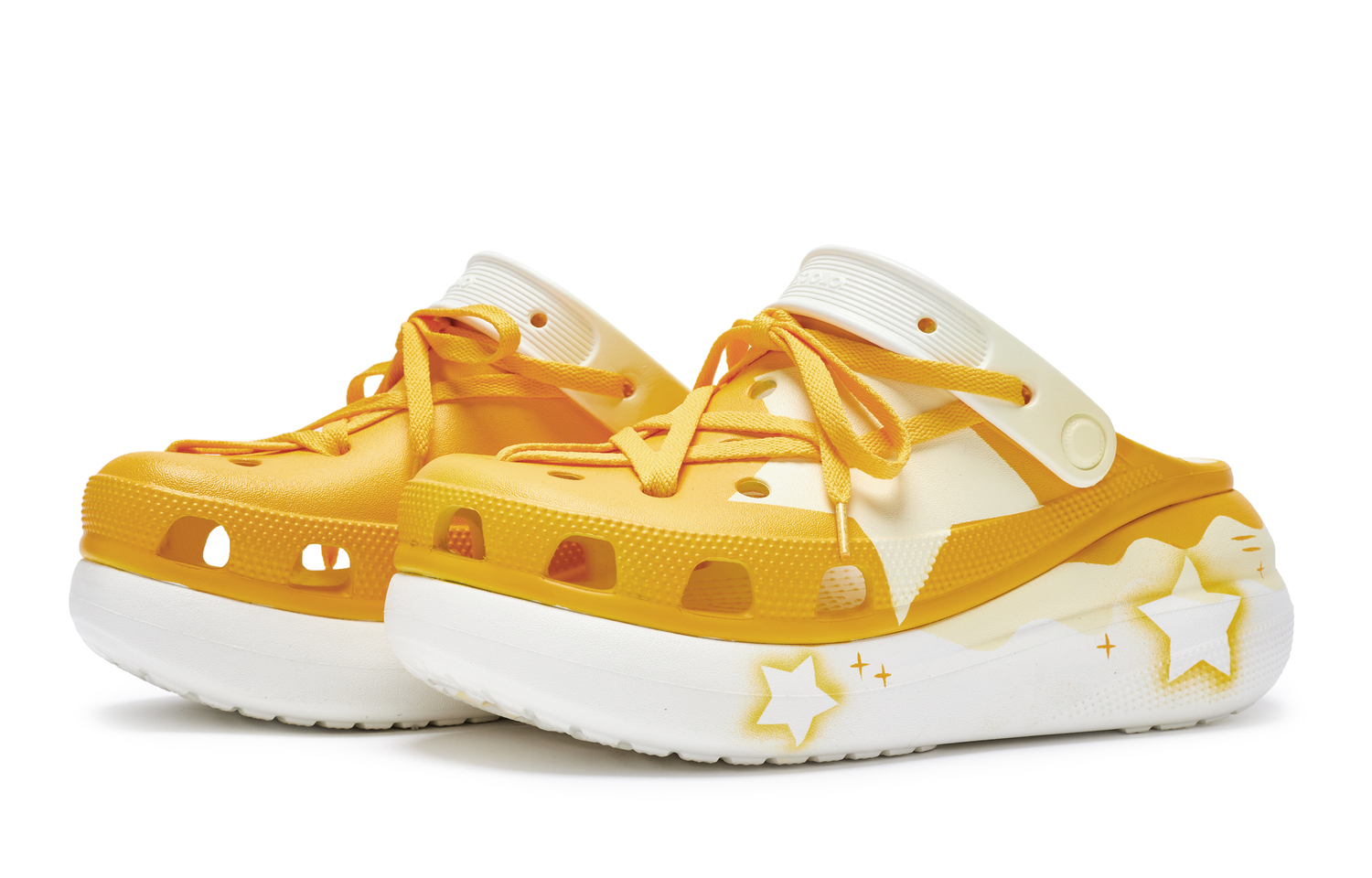 Кроссовки Crush Clog 811 Manufacturing Cheese Star Clogs Унисекс Оранжевый Желтый Белый — фото 3