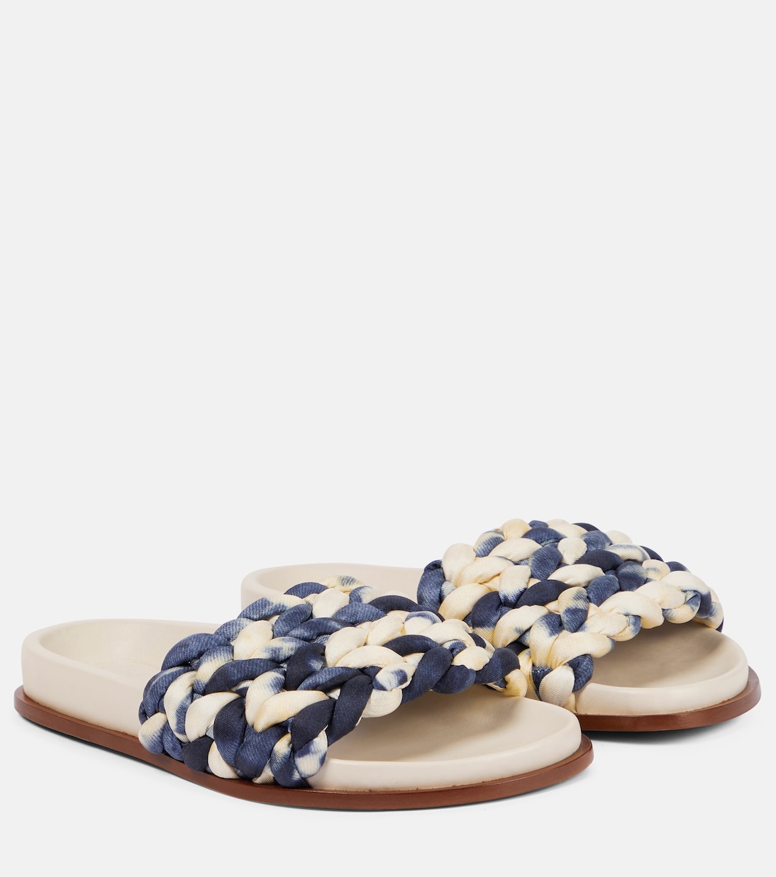 Плетеные шлепанцы Kacey с принтом тай-дай Chloé, Blue+White