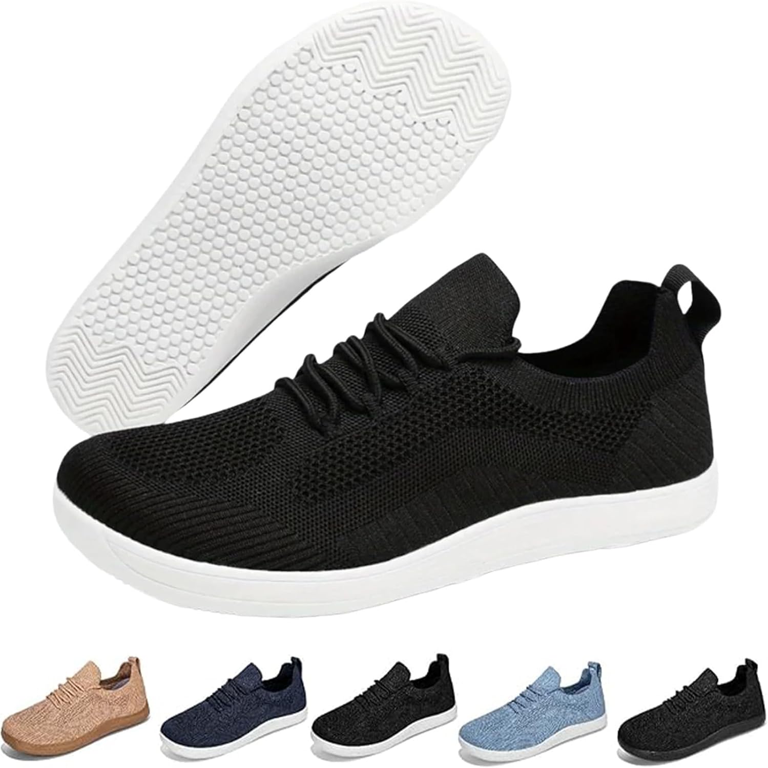 

Комфортные гибридные кроссовки для женщин и мужчин, широкая передняя часть, без шнурков, противоскользящие, дышащая сетка, повседневные ходовые босоножки Generic, белый/черный