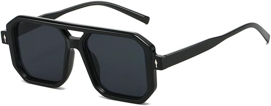 

Женские солнцезащитные очки с двойной перемычкой и заклепками, мужские, конфетного цвета, UV400, для занятий спортом на открытом воздухе, бега и путешествий UYPTK, Black Black
