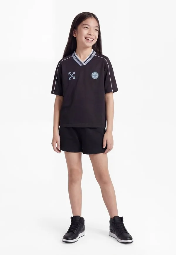 Футболка для футбола и легкой атлетики, с принтом Off-White, Black