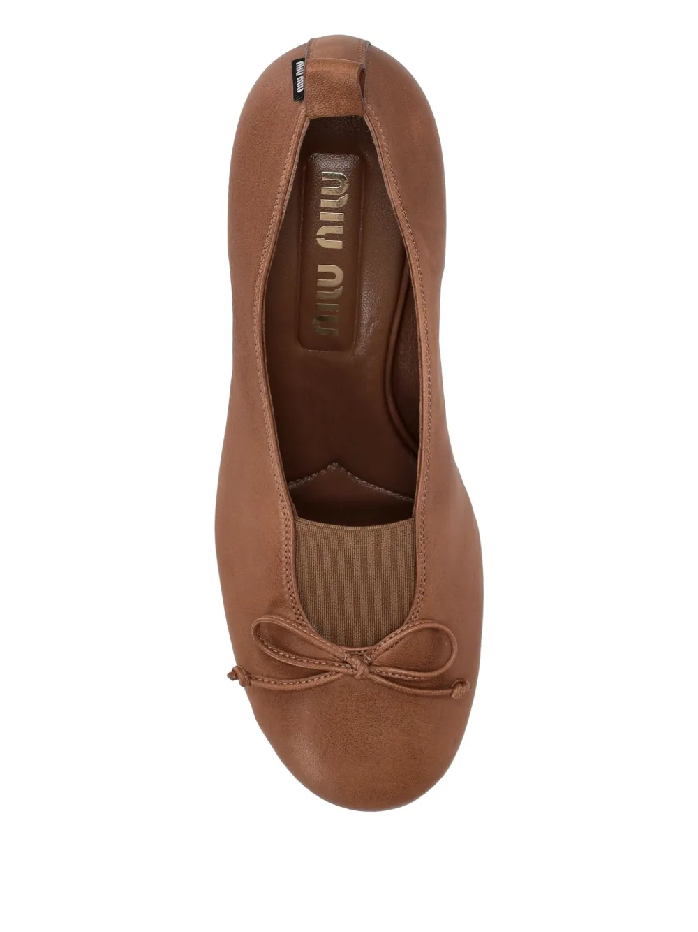 Туфли-лодочки Élan с бантом Miu Miu, коричневый — фото 4