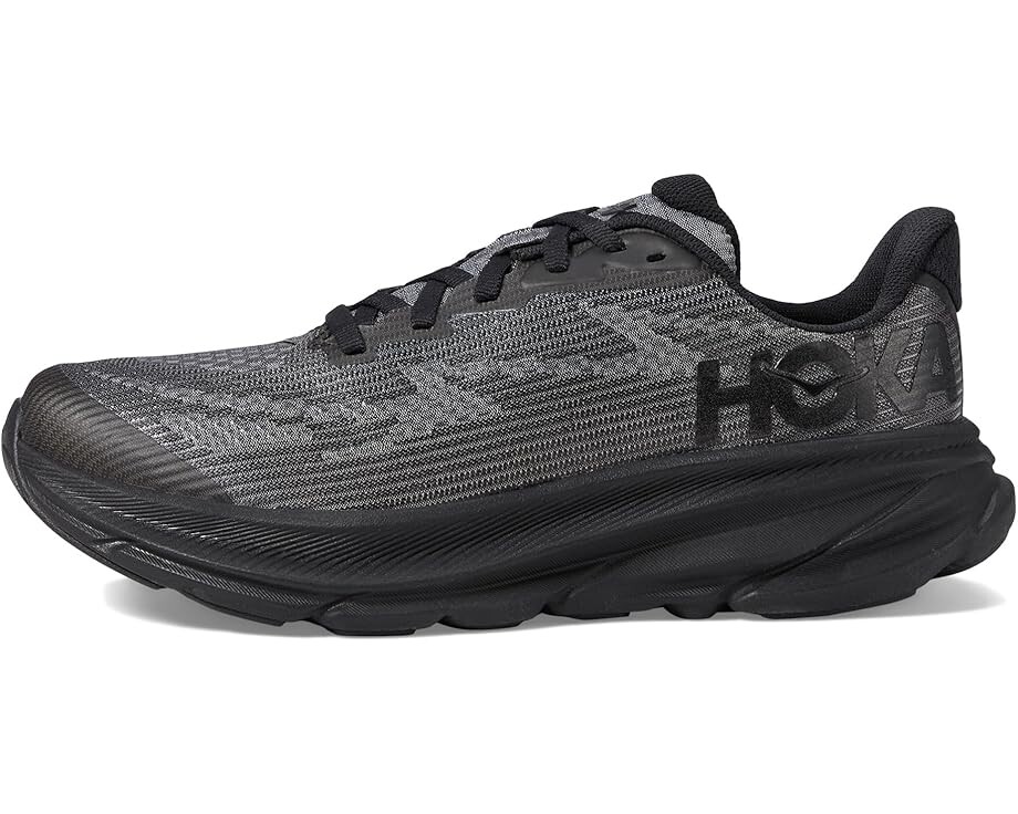 Кроссовки Hoka Kids Clifton 9, цвет Black/Carbon Black — фото 4