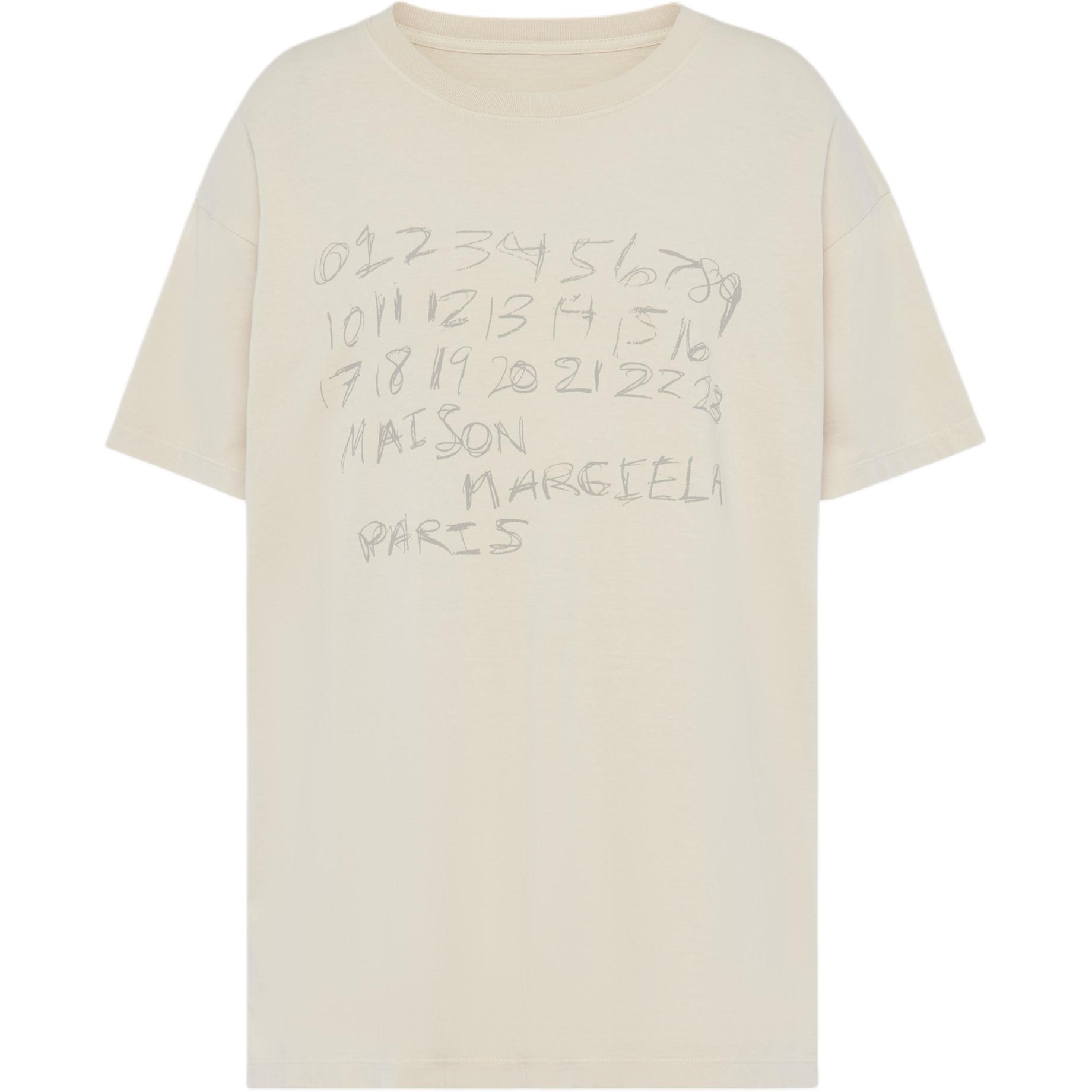 

Футболка с круглым вырезом и принтом numbers Maison Margiela, sand, Желтый, Футболка с круглым вырезом и принтом numbers Maison Margiela, sand