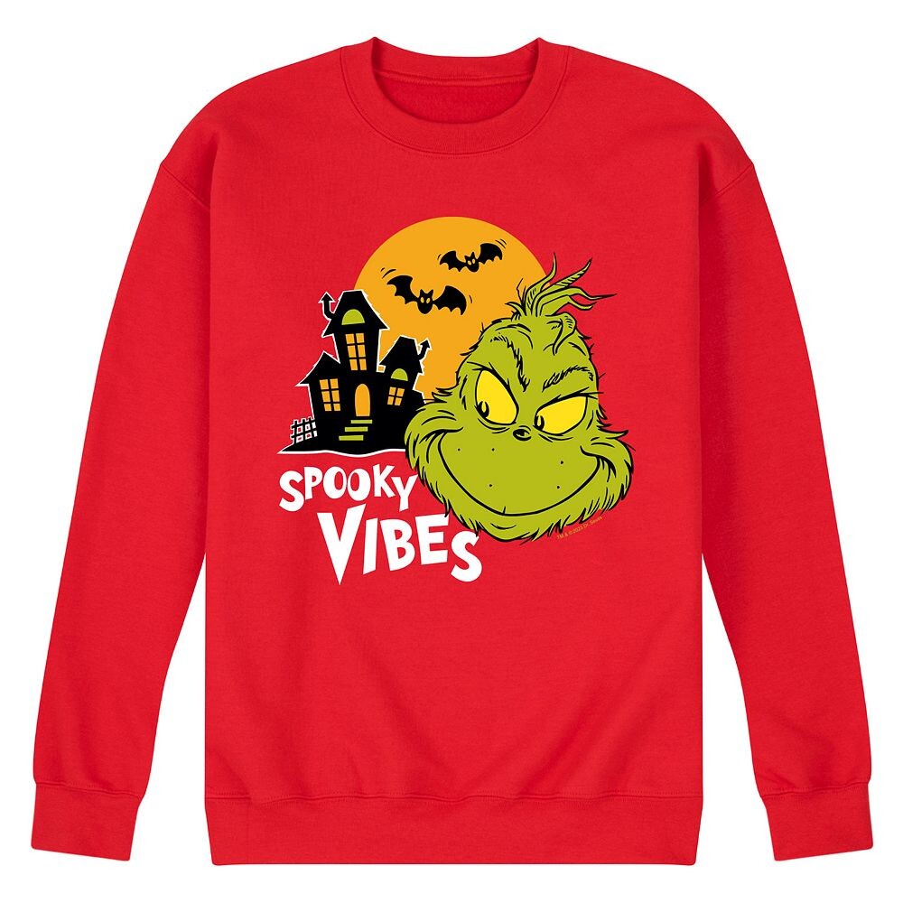 

Мужской флисовый свитшот Dr. Seuss Grinch Spooky Vibes Licensed Character, красный