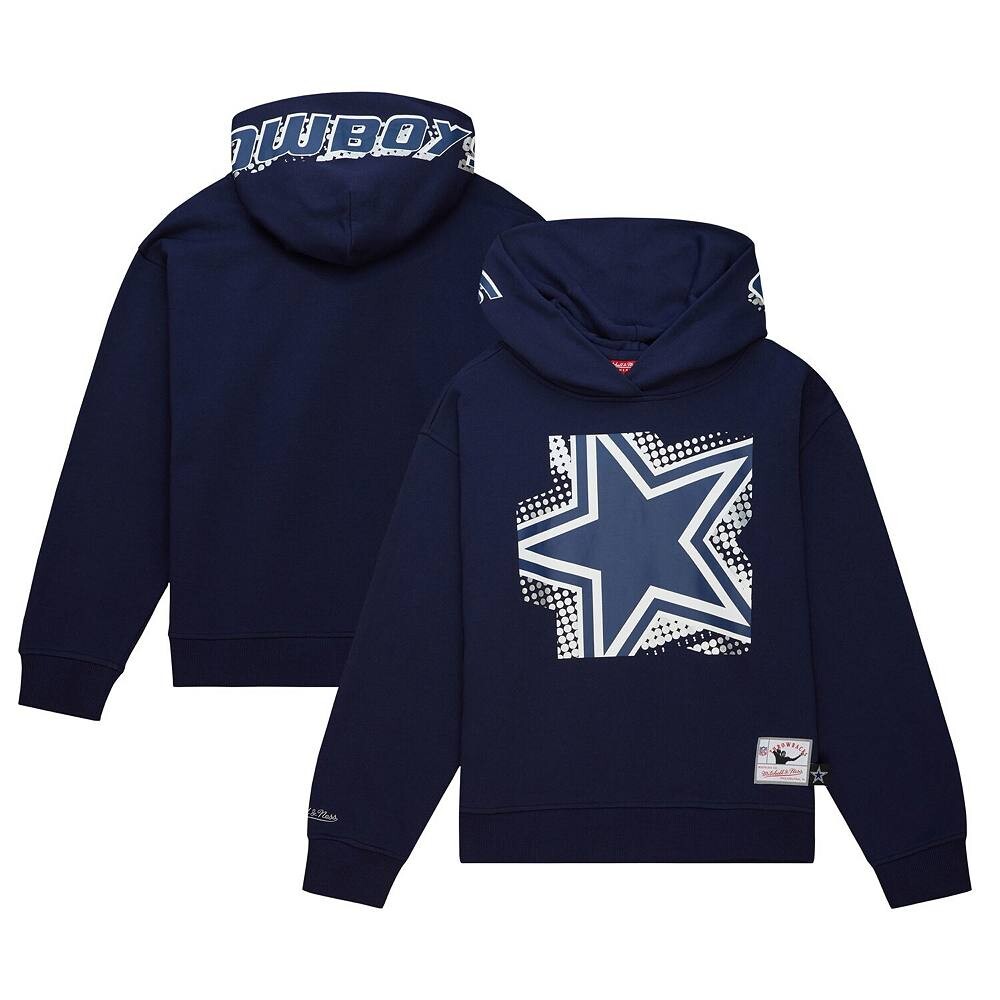 

Женский темно-синий пуловер с капюшоном Mitchell & Ness Dallas Cowboys Gridiron Classics Big Face 7.0, цвет Cow Navy