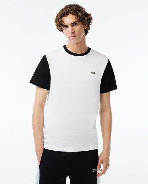 

Трикотажная футболка обычного кроя с дизайном колор-блок Lacoste, белый