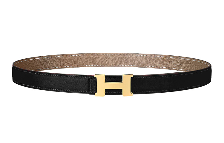 Ремень кожаный Constance женский черный/слоновая кость коробка HERMES, черный/слоновая кость-коробка — фото 2
