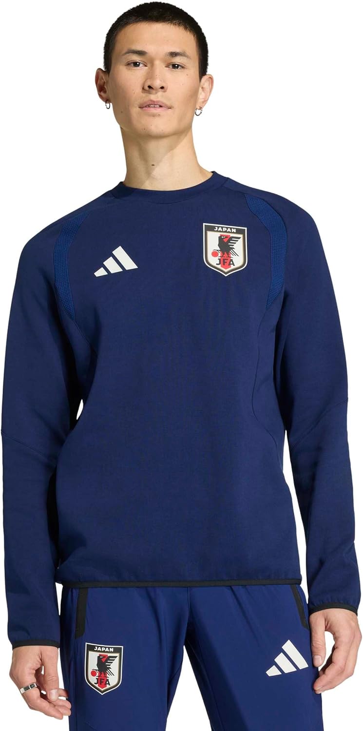 

Футбольная толстовка adidas, мужская толстовка Adidas Japan National Team Tiro 26 Travel Crew Neck N0546, темно-синий