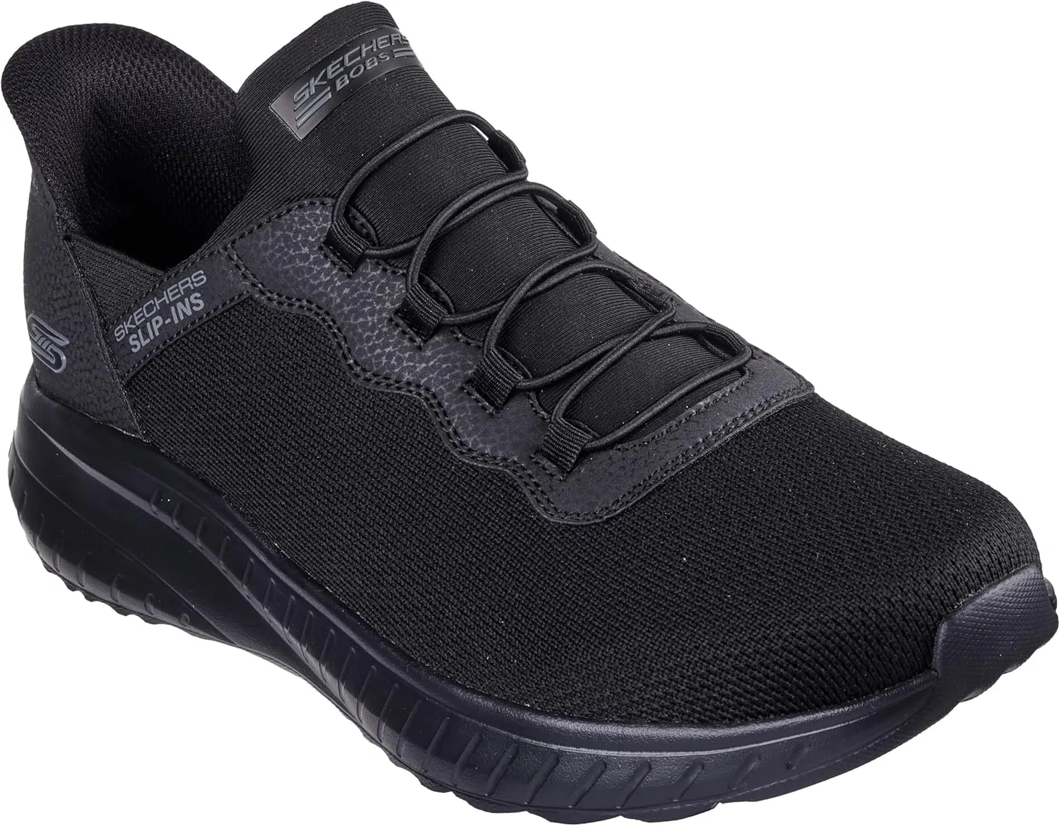 Мужские кроссовки Skechers Hands-Free Slip-In Bobs Squad Chaos Daily Hype Trainers, Black Knit — фото 4