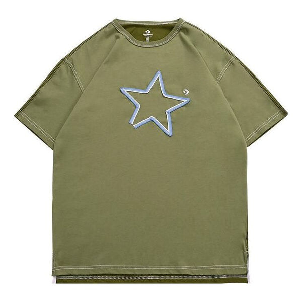 

Футболка one star logo tee 'olive green' Converse, зеленый
