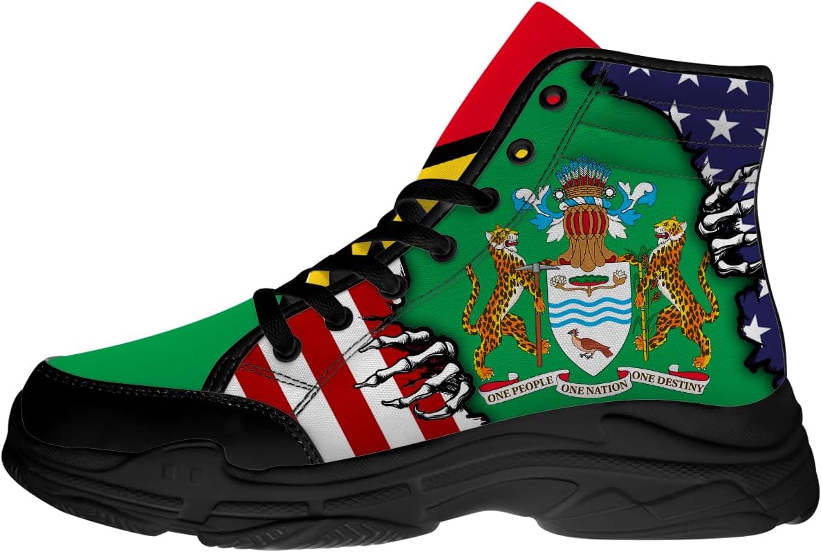 

Кроссовки на высокой подошве с флагом Гайаны для мужчин, сандалии на шнуровке из ткани, подарки для него и нее Generic, красный/синий/зеленый