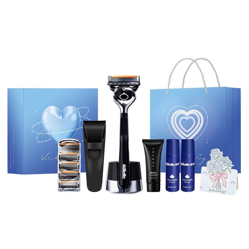 

Ручная бритва для всего тела с 5 лезвиями, скрытыми лезвиями, гладким и магнитным боксом, 1 ручка, 5 лезвий + магнитная подставка Gillette, серебристо-черный