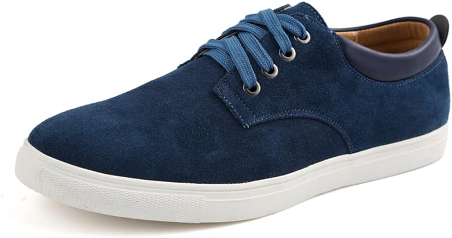 

Мужские оксфорды LLTMALL из замшевой кожи на шнуровке, модные плоские кроссовки, синий