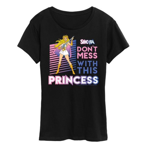 

Женская футболка с принтом принцессы She-Ra Don't Messi Licensed Character, черный