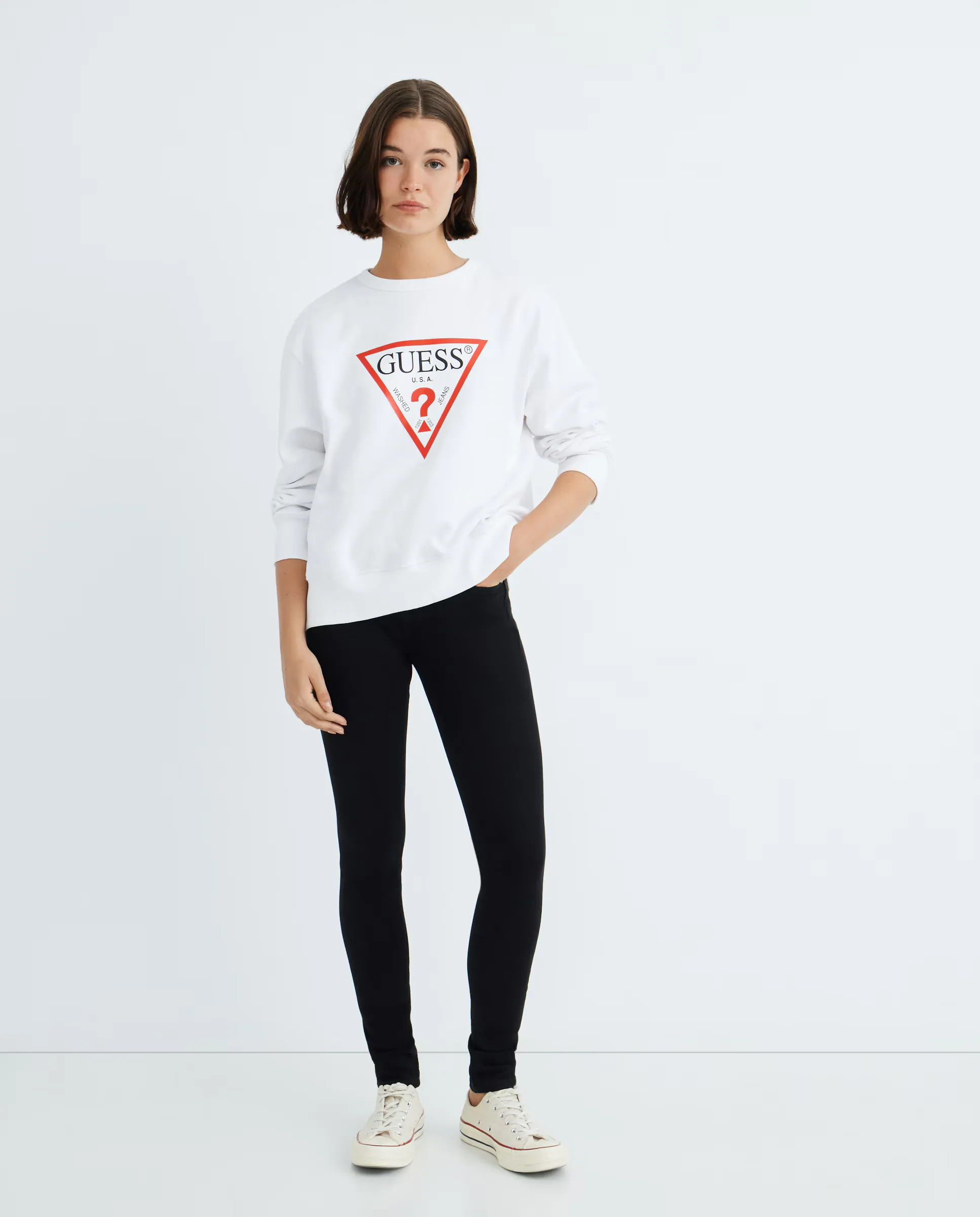

Женские узкие длинные брюки Guess, черный