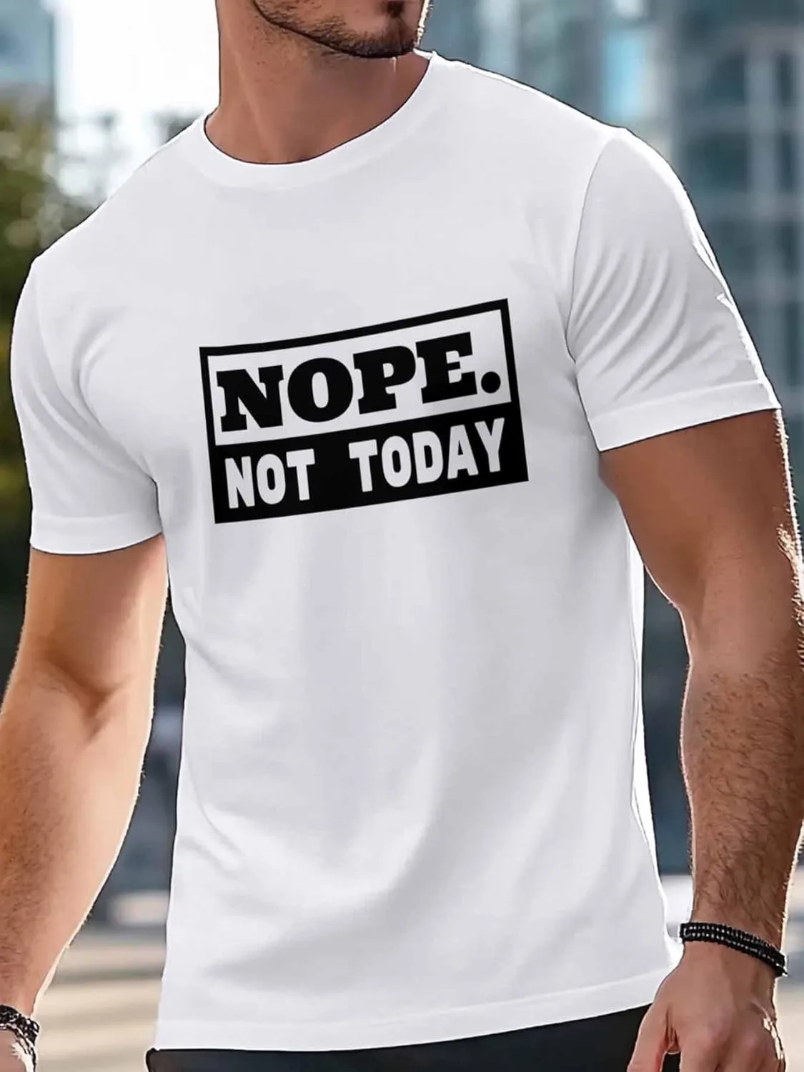 

Футболка для мужчин Nope Text с круглым вырезом, хлопок NITBANLA