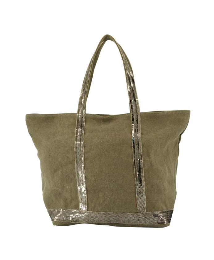 

Сумка-Шоппер из льна цвета хаки Vanessa Bruno, зеленый